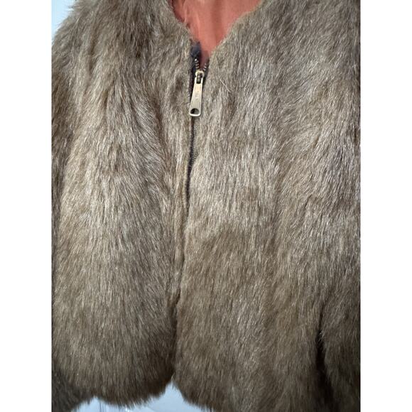 VTG Cropped Faux Fur (?) Jacket Ladies IWGWU Garment Workers Union Winter READ - Picture 3 of 11